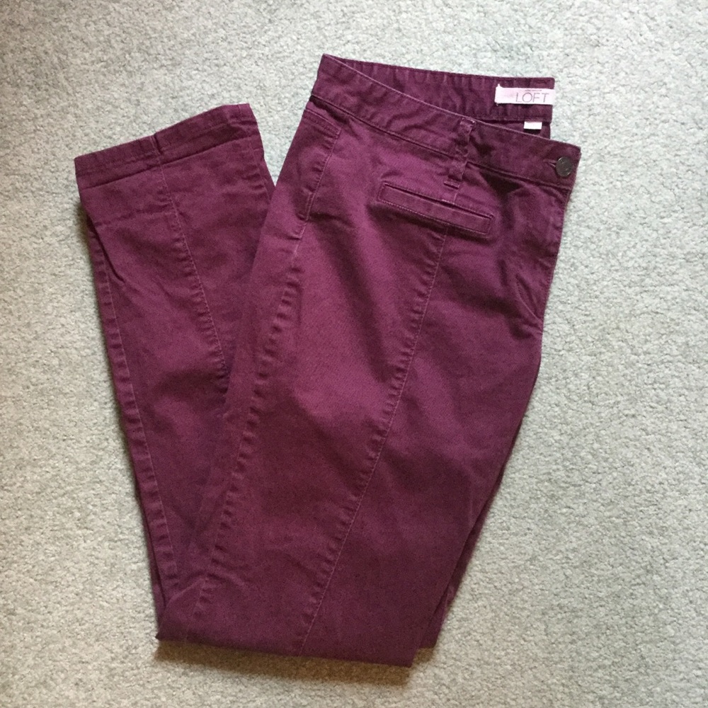 LOFT Burgundy Pants
